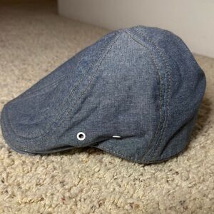 Goorin Bros Newsboy Flat Cap Large Blue/Chambray Cotton Ivy Cap Golf Cabbie 23”